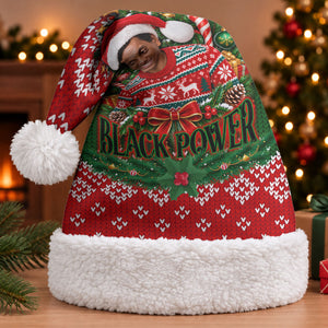 Stokely Carmichael Black Power Christmas Santa Hat Retro Knit Pattern Civil Rights Voting Quote Art