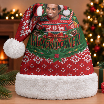 Stokely Carmichael Black Power Christmas Santa Hat Retro Knit Pattern Civil Rights Voting Quote Art
