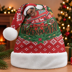 Stokely Carmichael Black Power Christmas Santa Hat Retro Knit Pattern Civil Rights Voting Quote Art