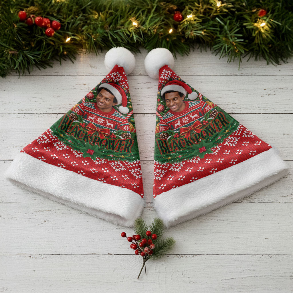 Stokely Carmichael Black Power Christmas Santa Hat Retro Knit Pattern Civil Rights Voting Quote Art