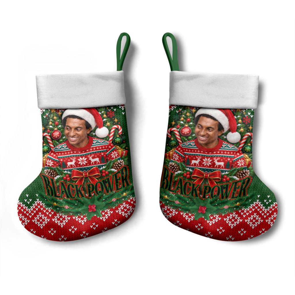 Stokely Carmichael Black Power Christmas Stocking Retro Knit Pattern Civil Rights Voting Quote Art