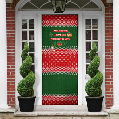 Stokely Carmichael Black Power Christmas Door Cover Retro Knit Pattern Civil Rights Voting Quote Art