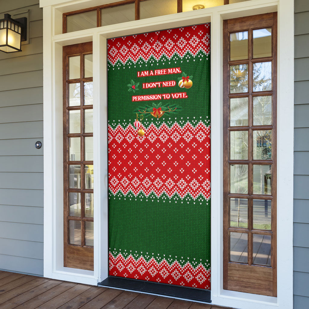 Stokely Carmichael Black Power Christmas Door Cover Retro Knit Pattern Civil Rights Voting Quote Art