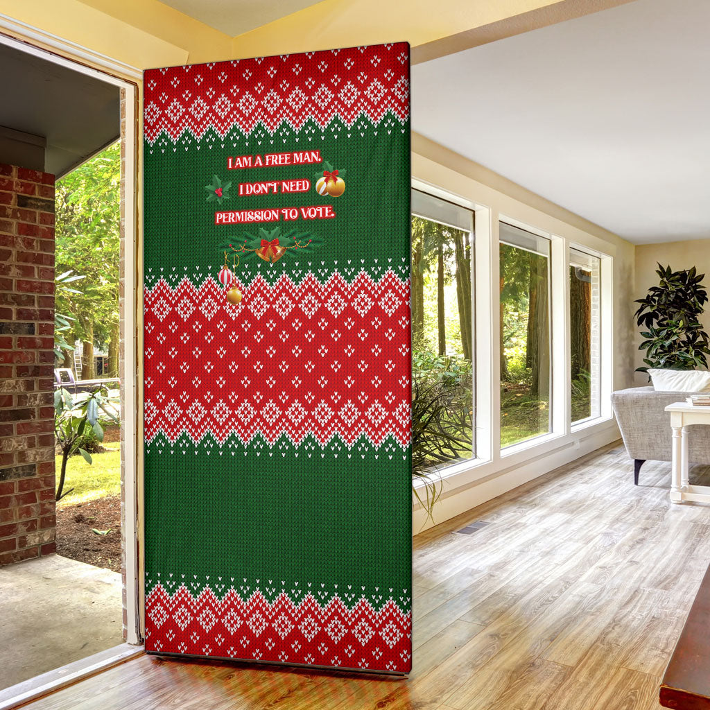 Stokely Carmichael Black Power Christmas Door Cover Retro Knit Pattern Civil Rights Voting Quote Art