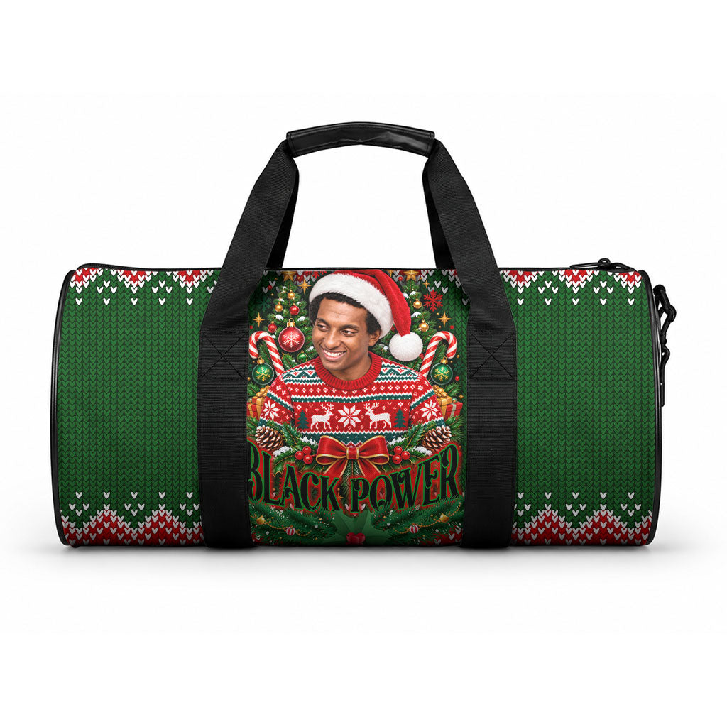 Stokely Carmichael Black Power Christmas Duffle Bag Retro Knit Pattern Civil Rights Voting Quote Art