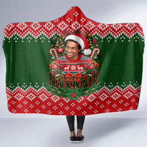 Stokely Carmichael Black Power Christmas Hooded Blanket Retro Knit Pattern Civil Rights Voting Quote Art