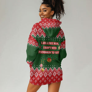 Stokely Carmichael Black Power Christmas Hoodie Dress Retro Knit Pattern Civil Rights Voting Quote Art