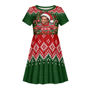 Stokely Carmichael Black Power Christmas Kid Short Sleeve Dress Retro Knit Pattern Civil Rights Voting Quote Art