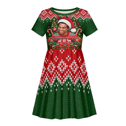 Stokely Carmichael Black Power Christmas Kid Short Sleeve Dress Retro Knit Pattern Civil Rights Voting Quote Art