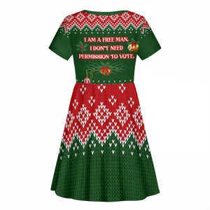 Stokely Carmichael Black Power Christmas Kid Short Sleeve Dress Retro Knit Pattern Civil Rights Voting Quote Art
