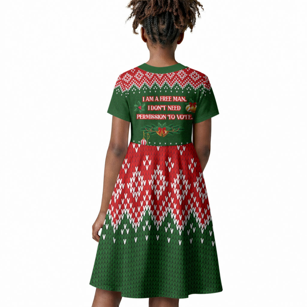 Stokely Carmichael Black Power Christmas Kid Short Sleeve Dress Retro Knit Pattern Civil Rights Voting Quote Art