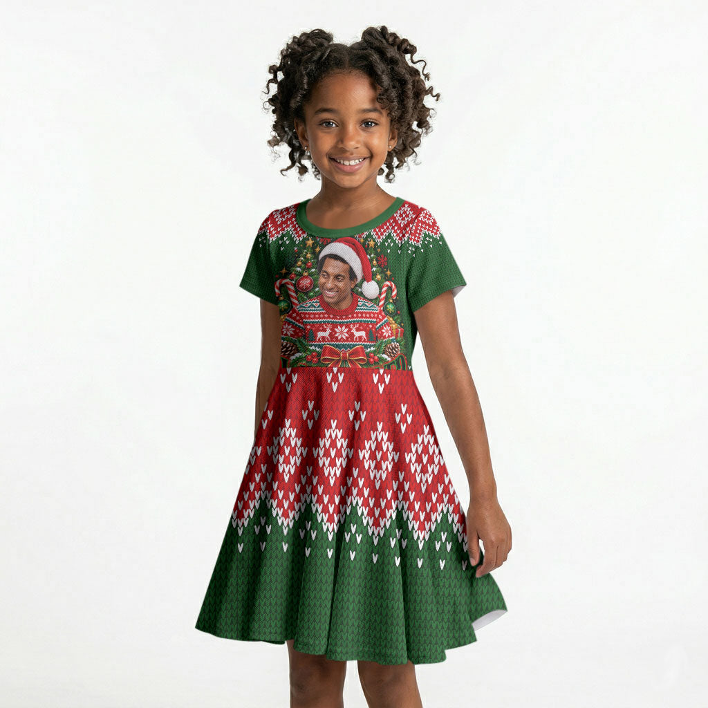 Stokely Carmichael Black Power Christmas Kid Short Sleeve Dress Retro Knit Pattern Civil Rights Voting Quote Art