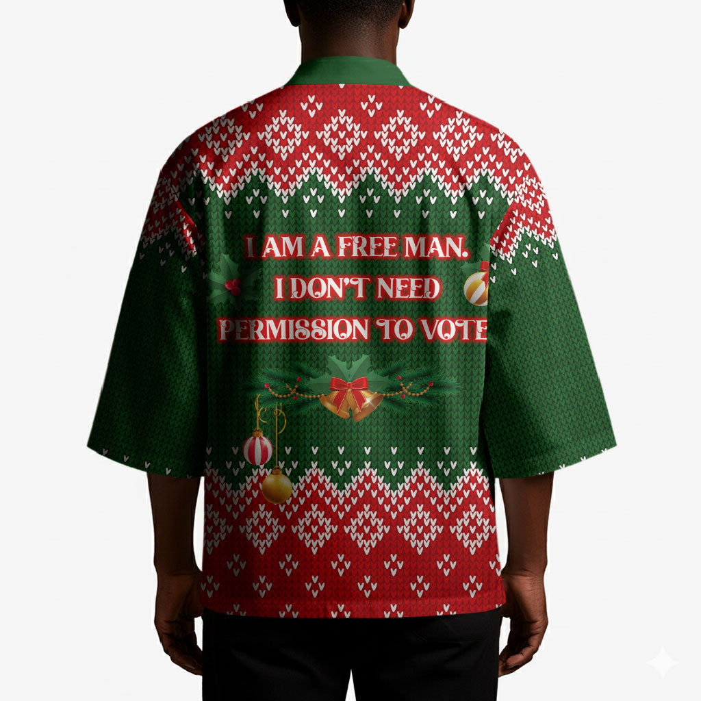 Stokely Carmichael Black Power Christmas Kimono Retro Knit Pattern Civil Rights Voting Quote Art