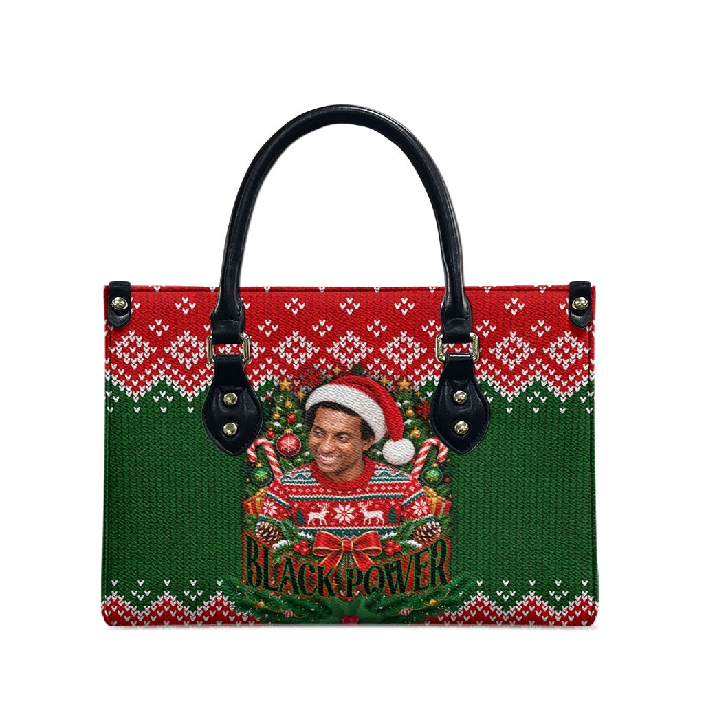Stokely Carmichael Black Power Christmas Leather Bag Retro Knit Pattern Civil Rights Voting Quote Art