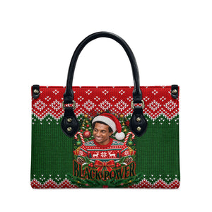 Stokely Carmichael Black Power Christmas Leather Bag Retro Knit Pattern Civil Rights Voting Quote Art