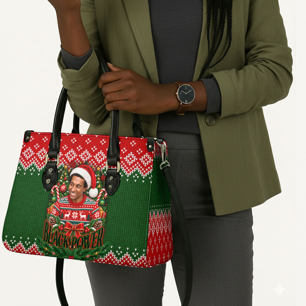 Stokely Carmichael Black Power Christmas Leather Bag Retro Knit Pattern Civil Rights Voting Quote Art
