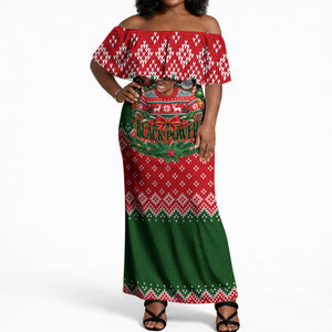 Stokely Carmichael Black Power Christmas Off Shoulder Maxi Dress Retro Knit Pattern Civil Rights Voting Quote Art