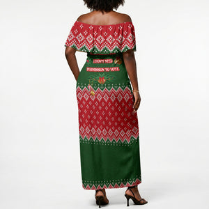 Stokely Carmichael Black Power Christmas Off Shoulder Maxi Dress Retro Knit Pattern Civil Rights Voting Quote Art