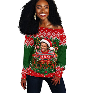 Stokely Carmichael Black Power Christmas Off Shoulder Sweater Retro Knit Pattern Civil Rights Voting Quote Art
