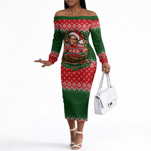 Stokely Carmichael Black Power Christmas Off The Shoulder Long Sleeve Dress Retro Knit Pattern Civil Rights Voting Quote Art