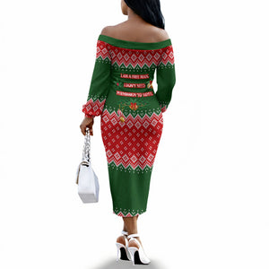 Stokely Carmichael Black Power Christmas Off The Shoulder Long Sleeve Dress Retro Knit Pattern Civil Rights Voting Quote Art