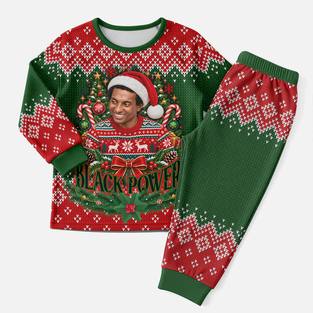 Stokely Carmichael Black Power Christmas Pajama Set Retro Knit Pattern Civil Rights Voting Quote Art
