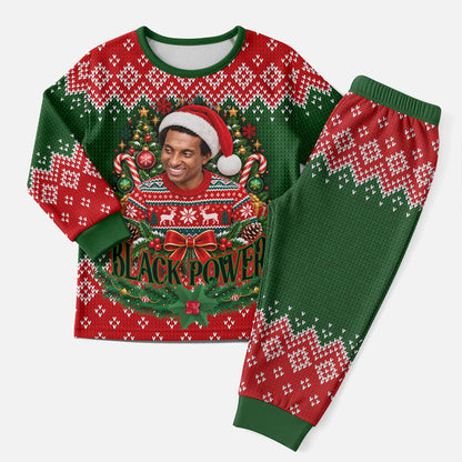 Stokely Carmichael Black Power Christmas Pajama Set Retro Knit Pattern Civil Rights Voting Quote Art