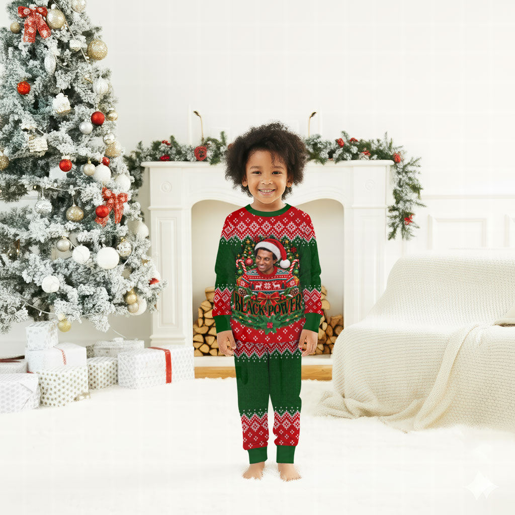 Stokely Carmichael Black Power Christmas Pajama Set Retro Knit Pattern Civil Rights Voting Quote Art