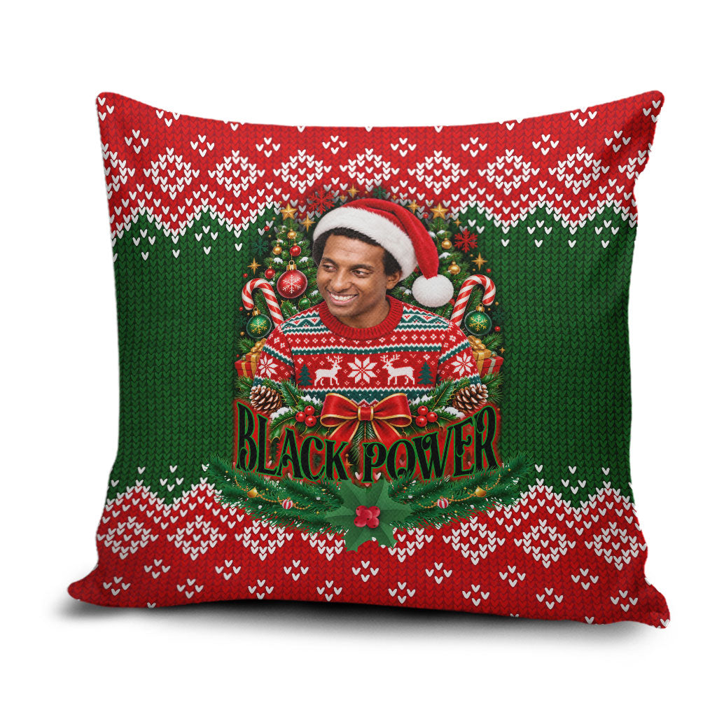 Stokely Carmichael Black Power Christmas Pillow Cover Retro Knit Pattern Civil Rights Voting Quote Art