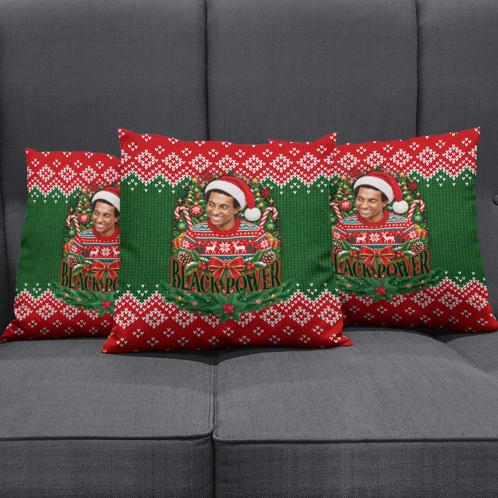 Stokely Carmichael Black Power Christmas Pillow Cover Retro Knit Pattern Civil Rights Voting Quote Art