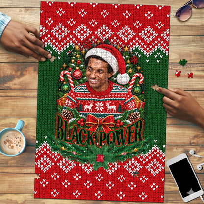 Stokely Carmichael Black Power Christmas Puzzle Retro Knit Pattern Civil Rights Voting Quote Art