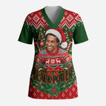 Stokely Carmichael Black Power Christmas Scrub Top Retro Knit Pattern Civil Rights Voting Quote Art