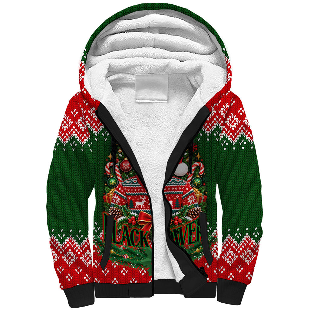 Stokely Carmichael Black Power Christmas Sherpa Hoodie Retro Knit Pattern Civil Rights Voting Quote Art