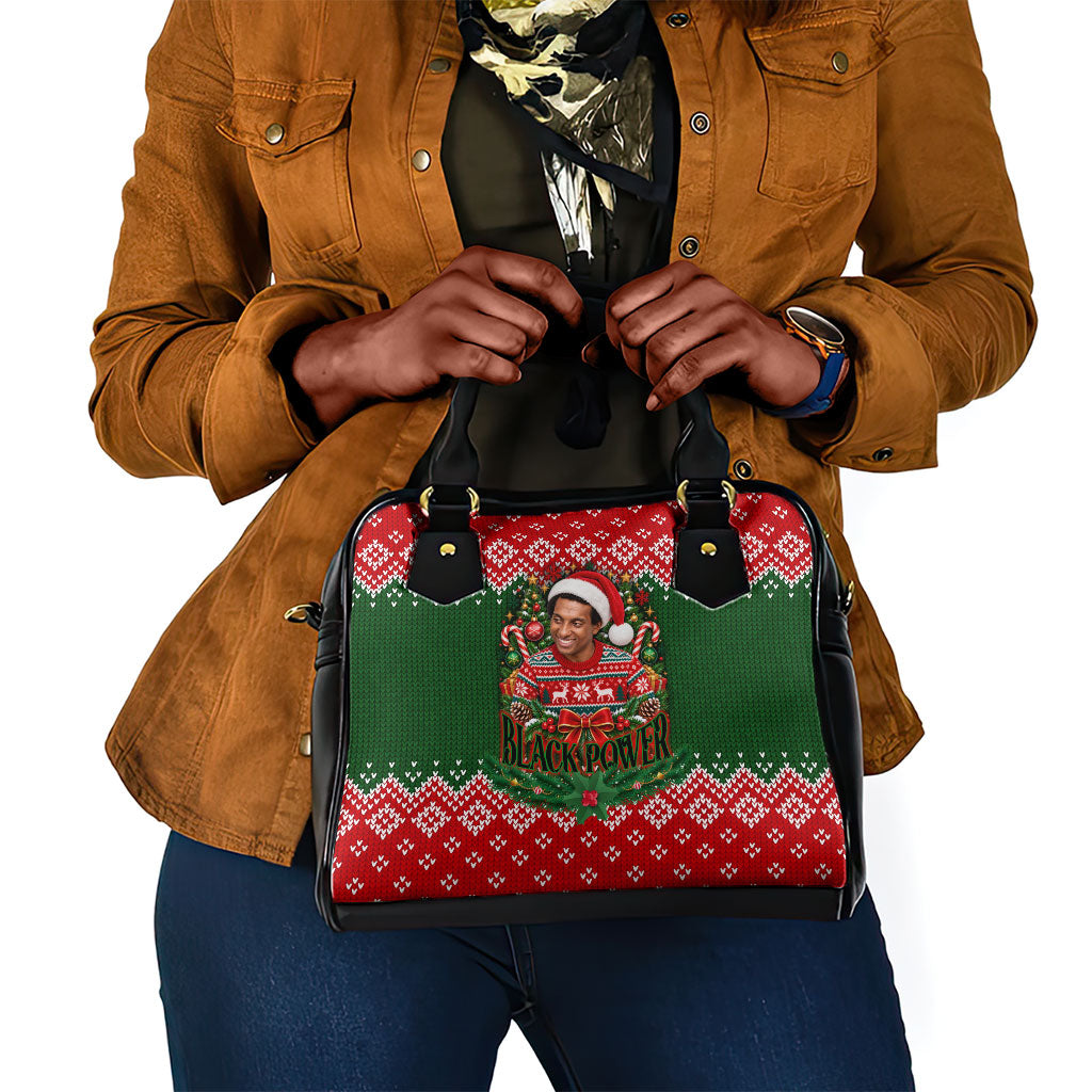 Stokely Carmichael Black Power Christmas Shoulder Handbag Retro Knit Pattern Civil Rights Voting Quote Art