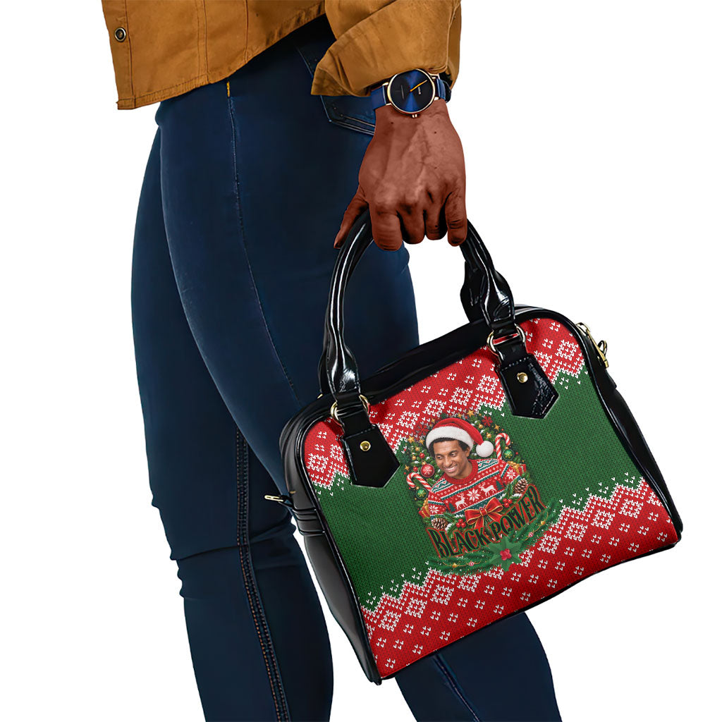 Stokely Carmichael Black Power Christmas Shoulder Handbag Retro Knit Pattern Civil Rights Voting Quote Art