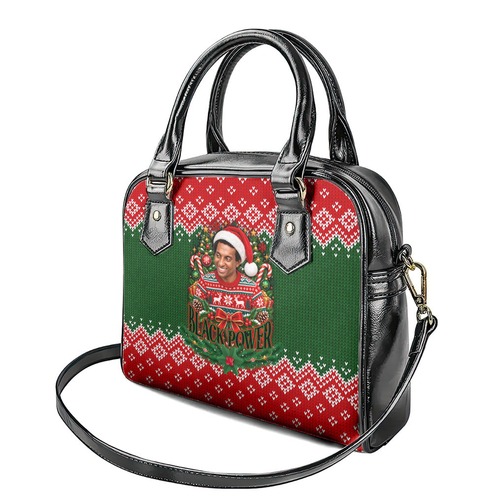 Stokely Carmichael Black Power Christmas Shoulder Handbag Retro Knit Pattern Civil Rights Voting Quote Art