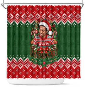 Stokely Carmichael Black Power Christmas Shower Curtain Retro Knit Pattern Civil Rights Voting Quote Art