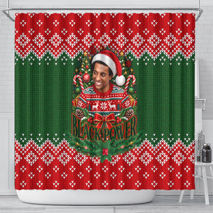 Stokely Carmichael Black Power Christmas Shower Curtain Retro Knit Pattern Civil Rights Voting Quote Art