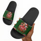 Stokely Carmichael Black Power Christmas Slide Sandals Retro Knit Pattern Civil Rights Voting Quote Art