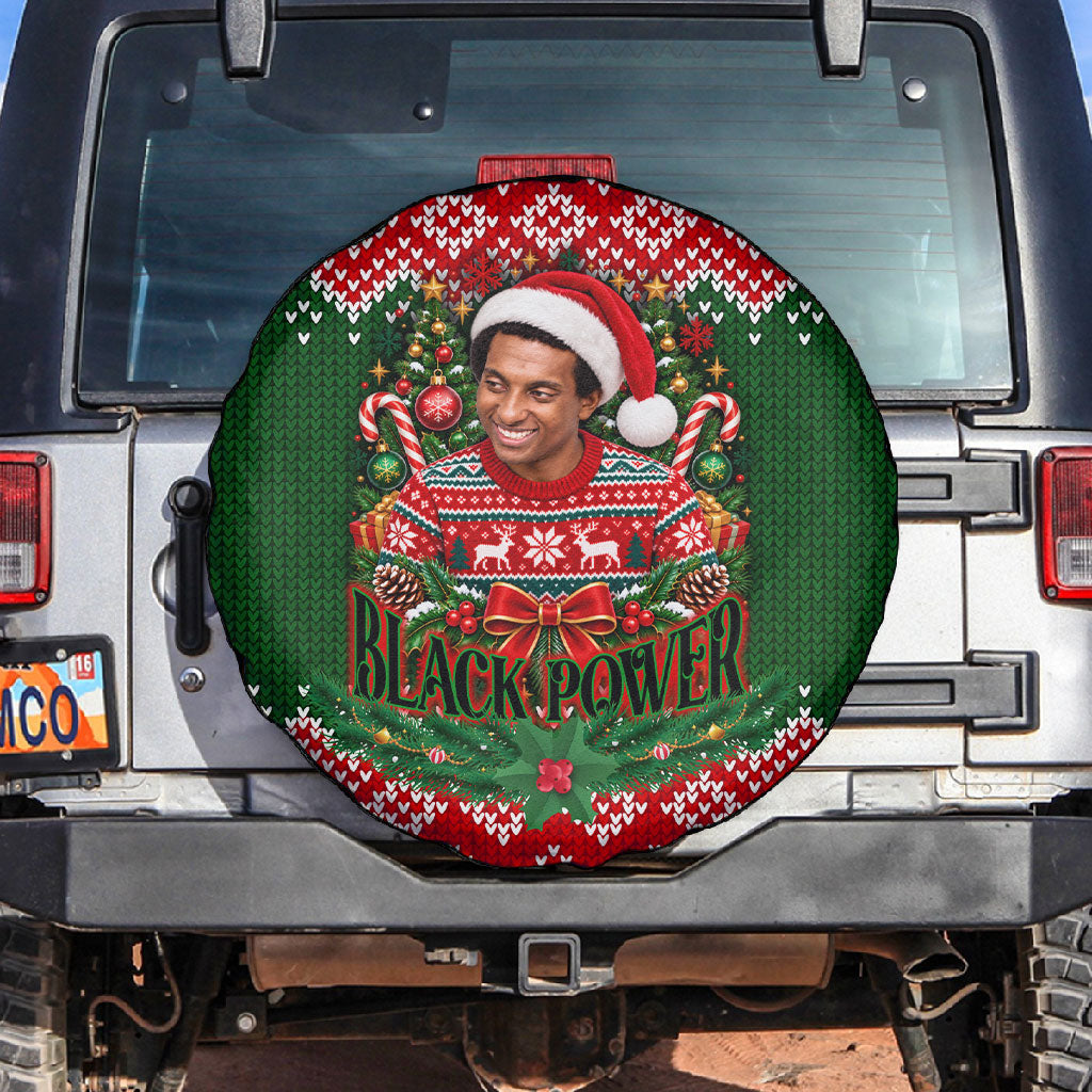 Stokely Carmichael Black Power Christmas Spare Tire Cover Retro Knit Pattern Civil Rights Voting Quote Art