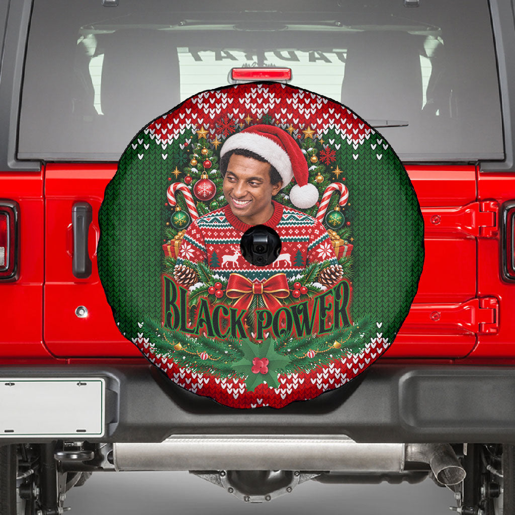 Stokely Carmichael Black Power Christmas Spare Tire Cover Retro Knit Pattern Civil Rights Voting Quote Art