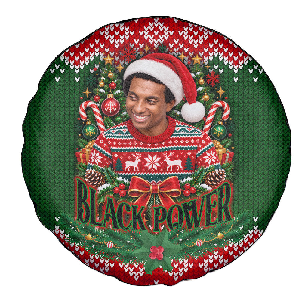 Stokely Carmichael Black Power Christmas Spare Tire Cover Retro Knit Pattern Civil Rights Voting Quote Art