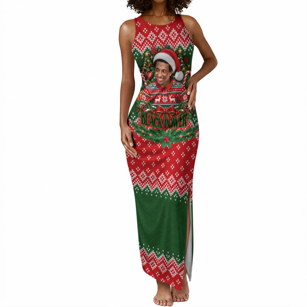 Stokely Carmichael Black Power Christmas Tank Maxi Dress Retro Knit Pattern Civil Rights Voting Quote Art
