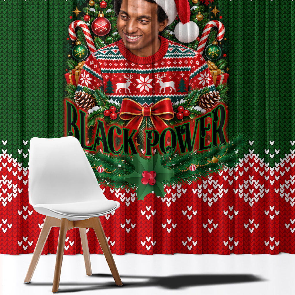 Stokely Carmichael Black Power Christmas Window Curtain Retro Knit Pattern Civil Rights Voting Quote Art