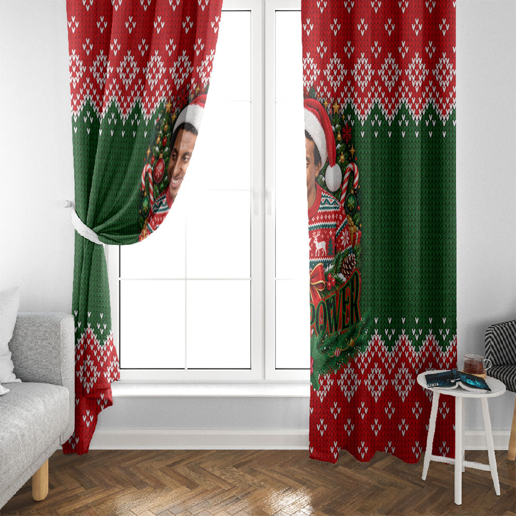 Stokely Carmichael Black Power Christmas Window Curtain Retro Knit Pattern Civil Rights Voting Quote Art