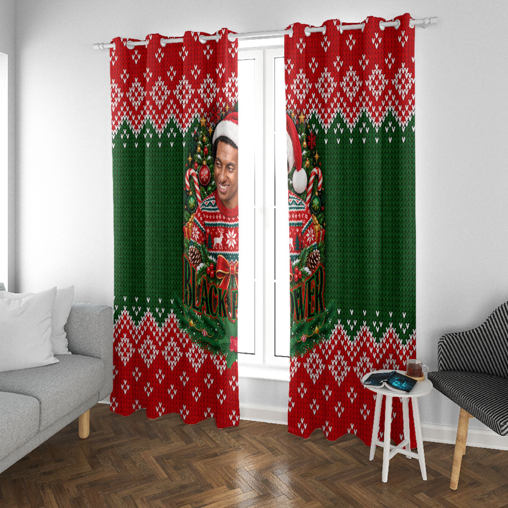 Stokely Carmichael Black Power Christmas Window Curtain Retro Knit Pattern Civil Rights Voting Quote Art