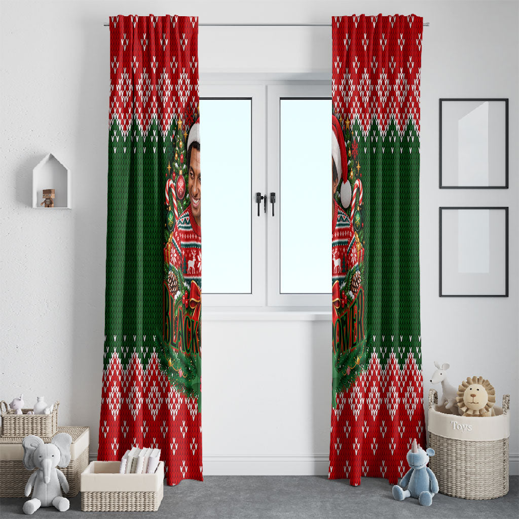Stokely Carmichael Black Power Christmas Window Curtain Retro Knit Pattern Civil Rights Voting Quote Art