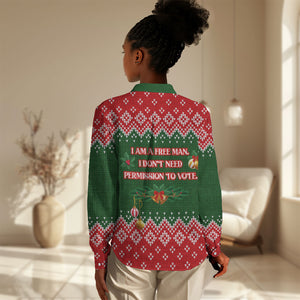 Stokely Carmichael Black Power Christmas Women Casual Shirt Retro Knit Pattern Civil Rights Voting Quote Art