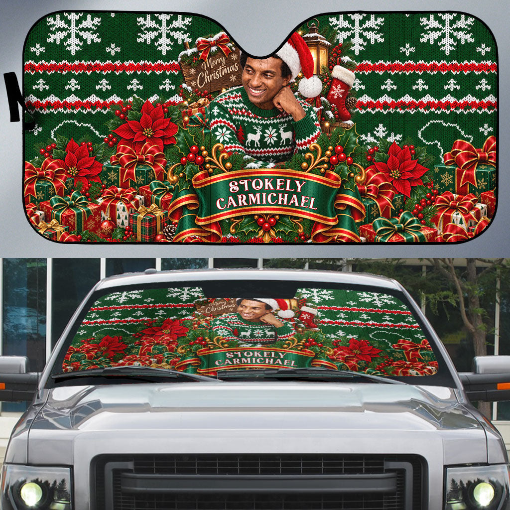 Stokely Carmichael Black Power Christmas Auto Sun Shade Retro Ugly Christmas Pattern Civil Rights Leader Pan African