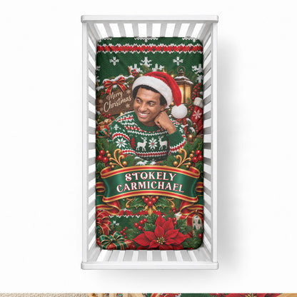 Stokely Carmichael Black Power Christmas Baby Bed Cover Retro Ugly Christmas Pattern Civil Rights Leader Pan African